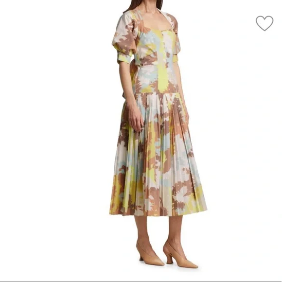jonathan simkhai pleated dress Jonathan Simkhai Nancie Cape-Effect Draped Pleated Jersey Maxi Dress in White